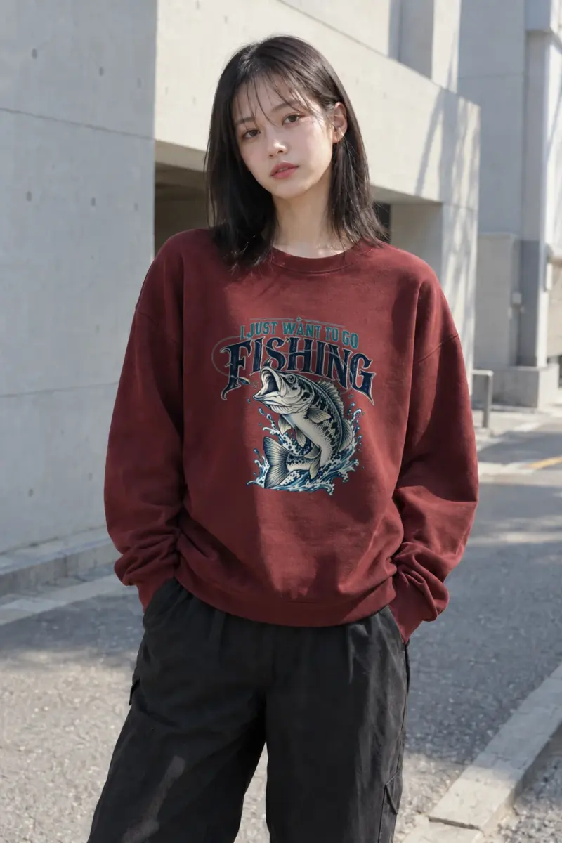 "I Just Want To Go Fishing" Heavy Blend Unisex Crewneck Sweatshirt | Gildan 18000