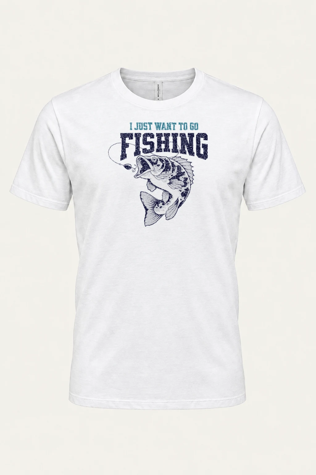 "I Just Want To Go Fishing" Heavyweight Unisex Crewneck T-shirt | Gildan 5000