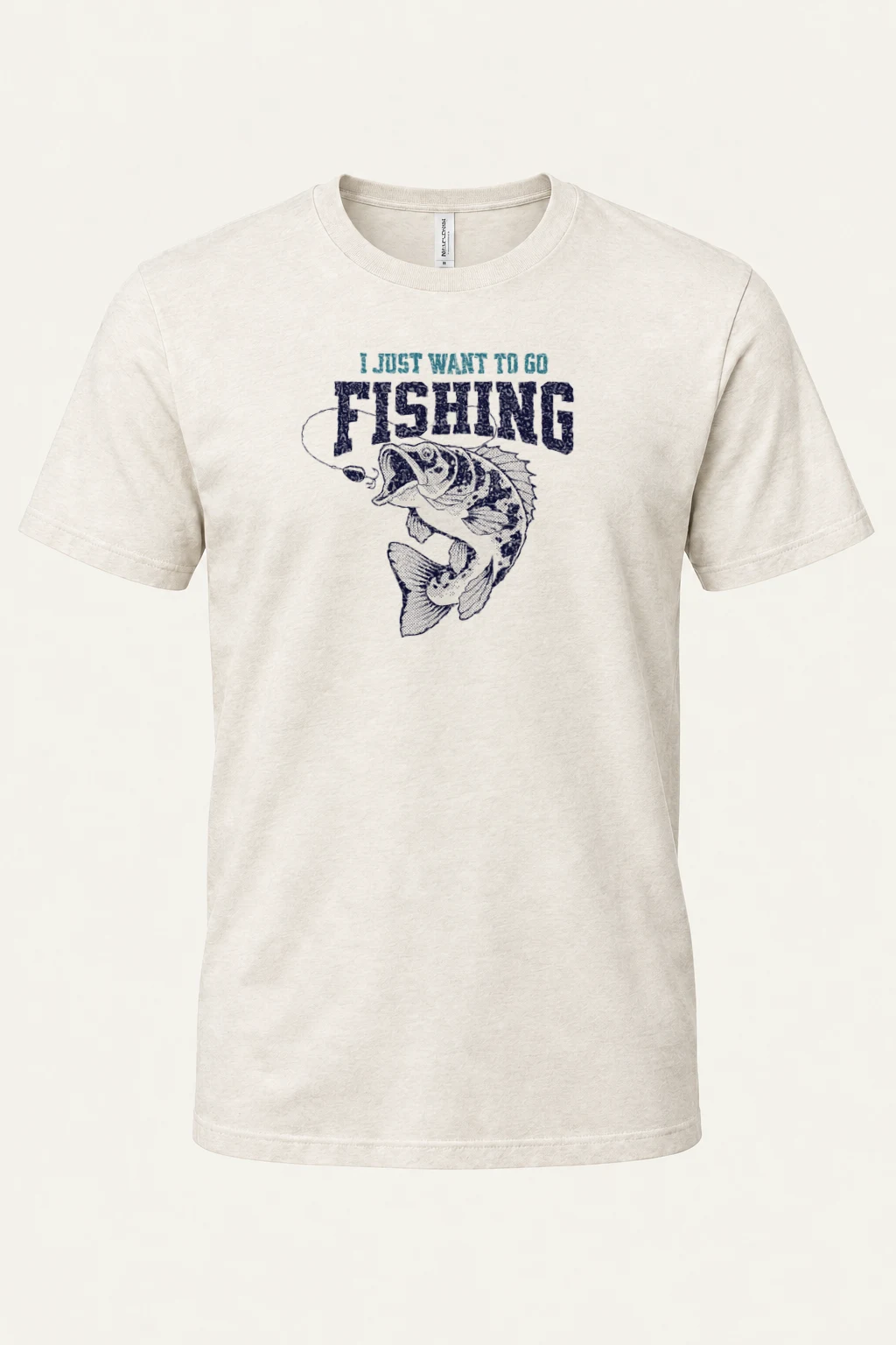 "I Just Want To Go Fishing" Heavyweight Unisex Crewneck T-shirt | Gildan 5000