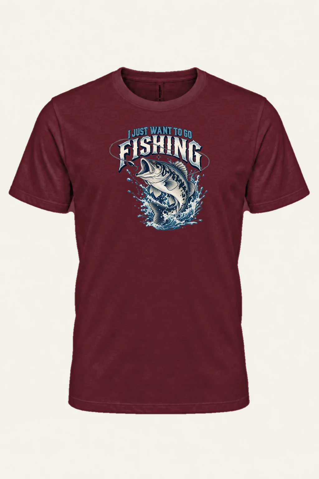 "I Just Want To Go Fishing" Heavyweight Unisex Crewneck T-shirt | Gildan 5000