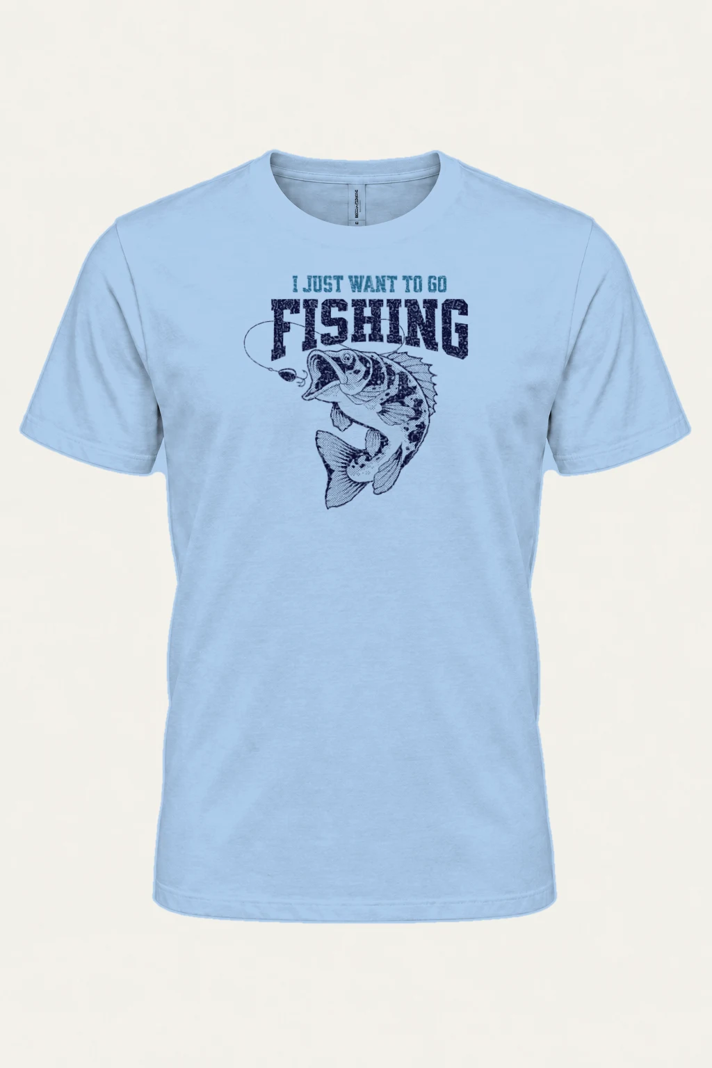 "I Just Want To Go Fishing" Heavyweight Unisex Crewneck T-shirt | Gildan 5000
