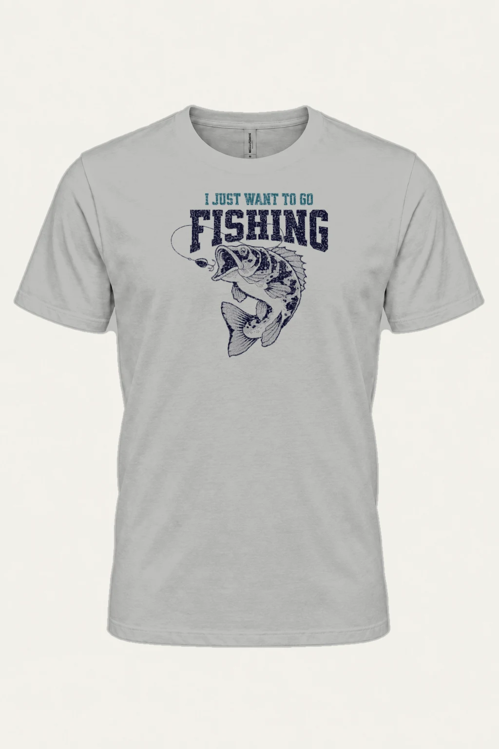 "I Just Want To Go Fishing" Heavyweight Unisex Crewneck T-shirt | Gildan 5000