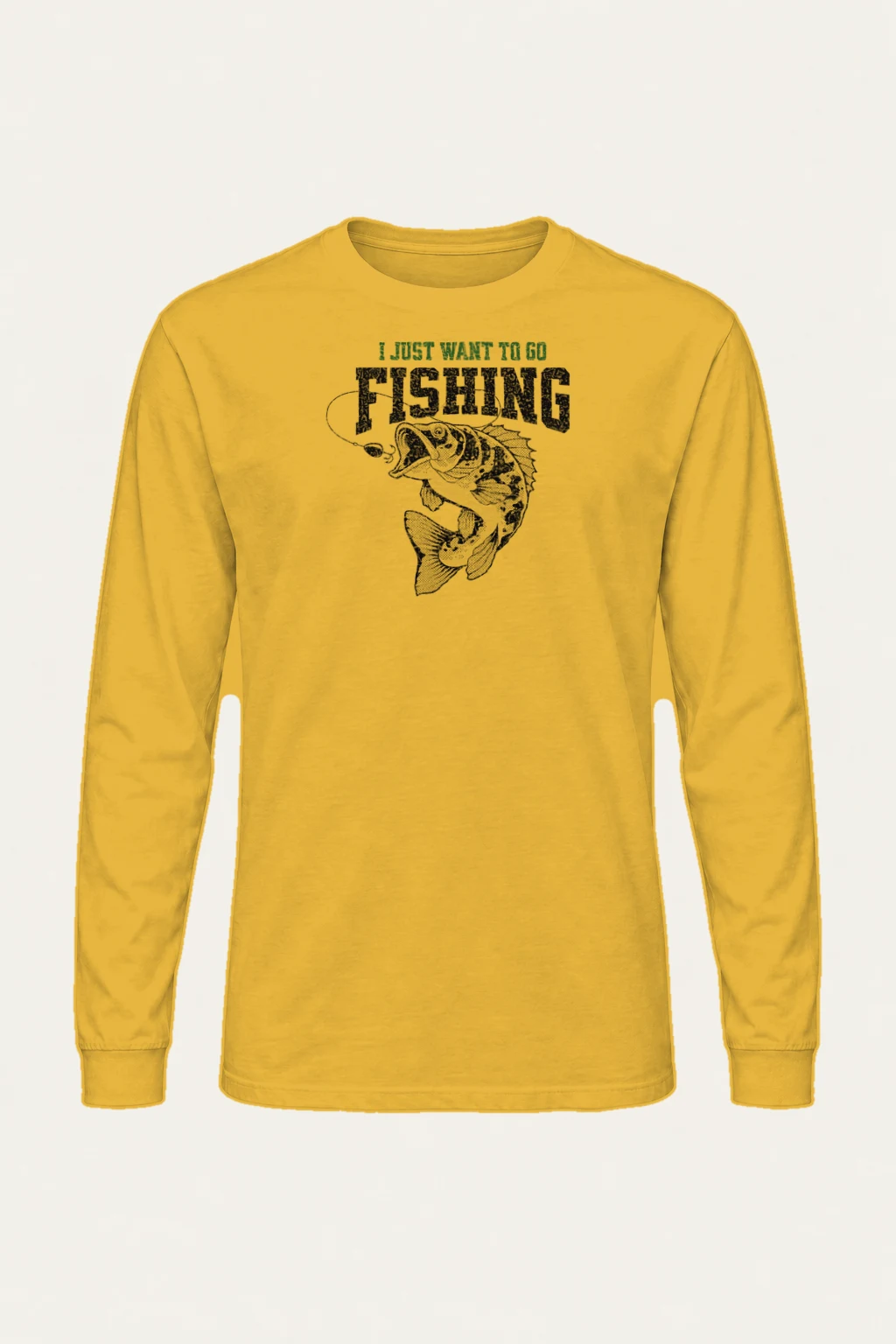 "I Just Want To Go Fishing" Unisex Longsleeve T-shirt | Gildan 2400