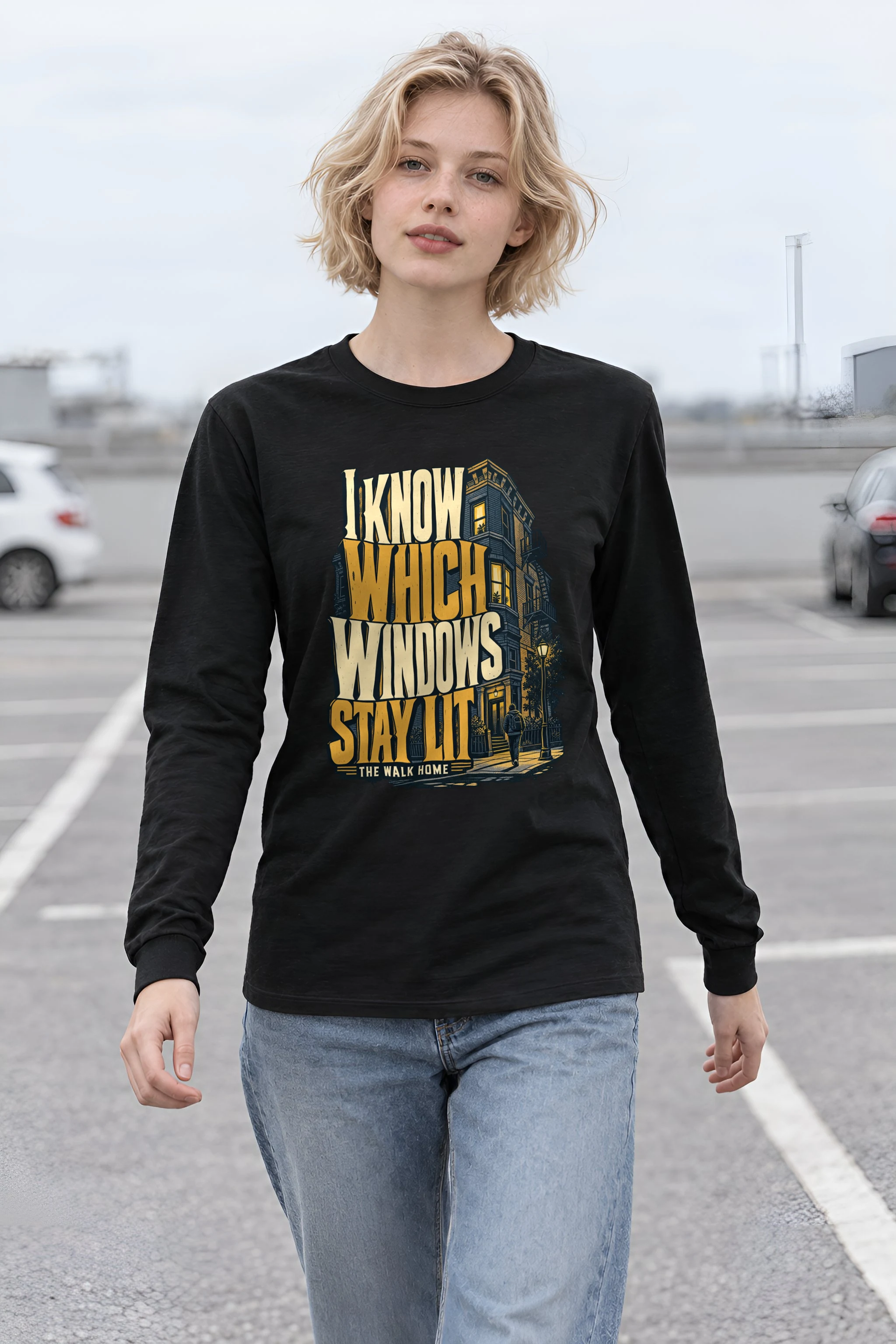 "I Know Which Windows Stay Lit" Unisex Longsleeve T-shirt