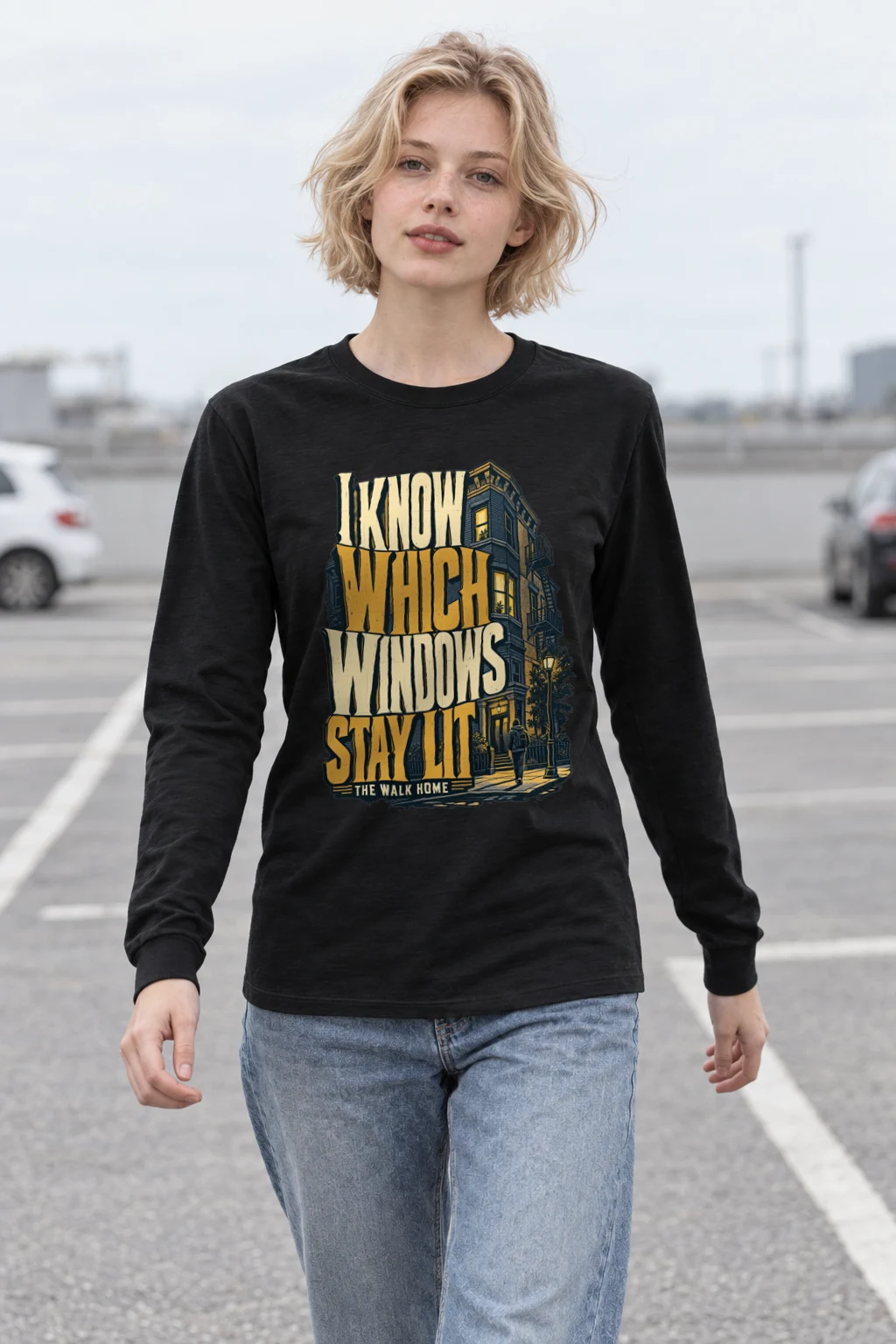 "I Know Which Windows Stay Lit" Unisex Longsleeve T-shirt
