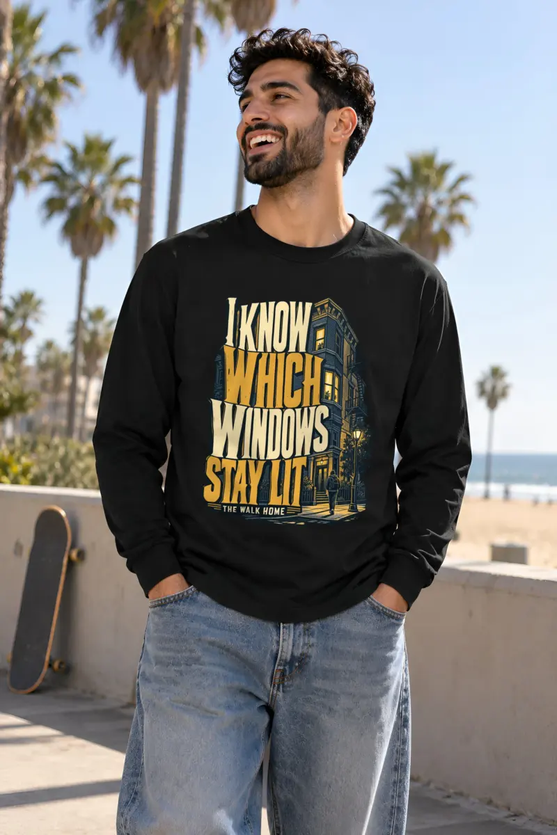 "I Know Which Windows Stay Lit" Unisex Longsleeve T-shirt