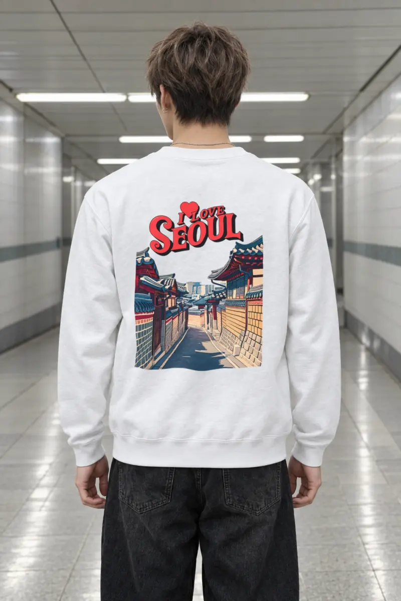 "I Love Seoul" Heavy Blend Unisex Crewneck Sweatshirt