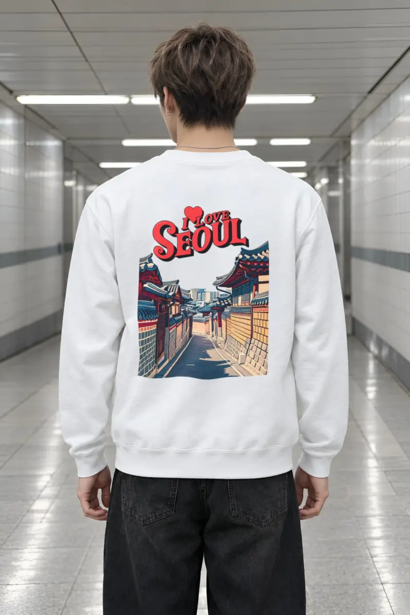 "I Love Seoul" Heavy Blend Unisex Crewneck Sweatshirt