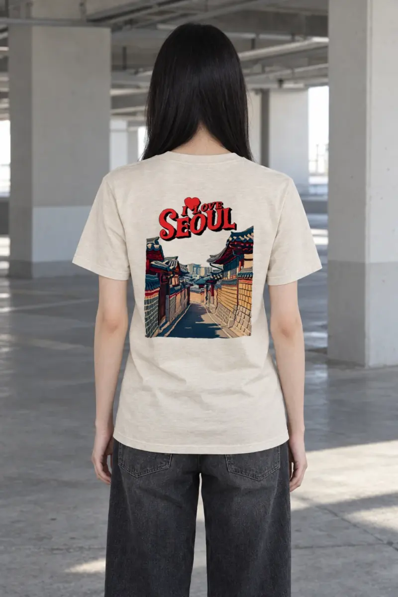 "I Love Seoul" Heavyweight Unisex Crewneck T-shirt