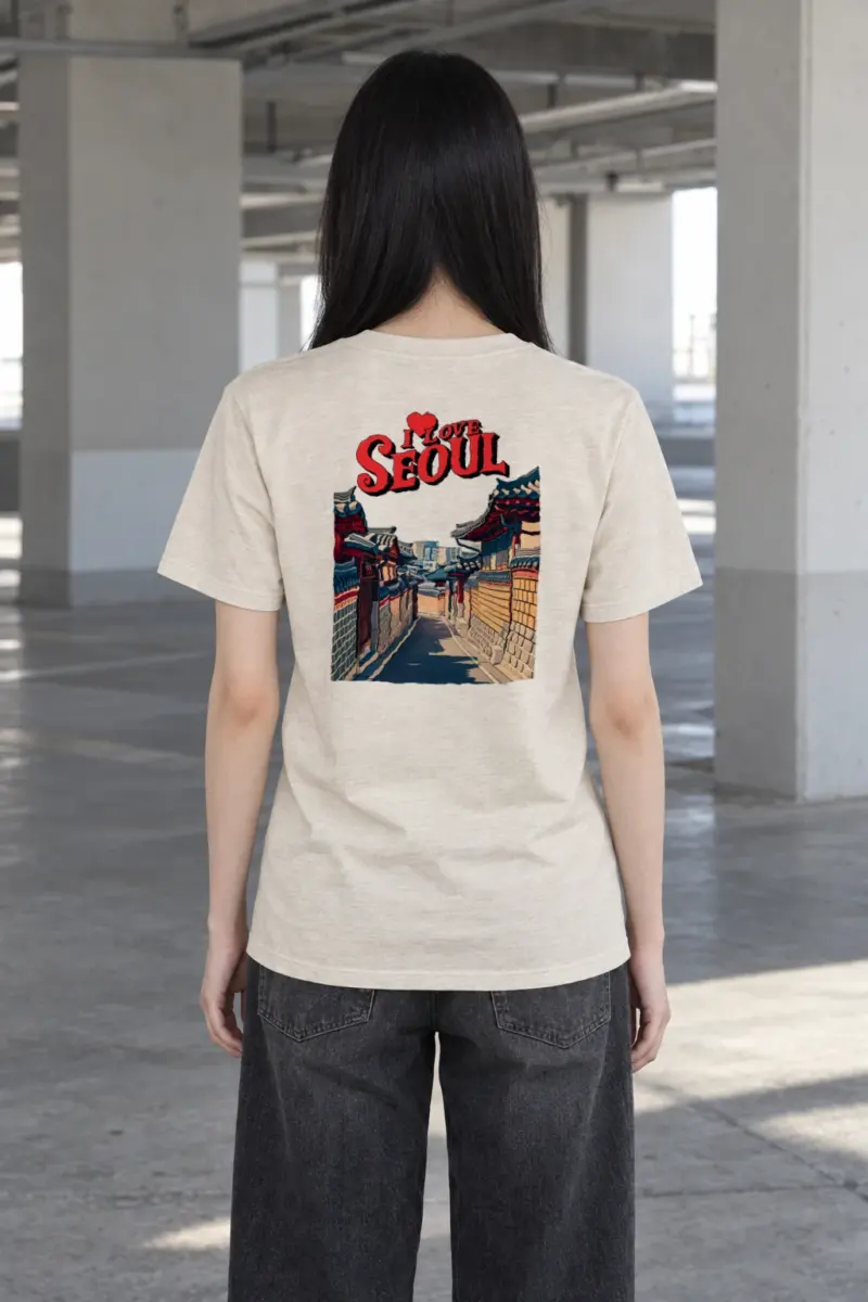 "I Love Seoul" Heavyweight Unisex Crewneck T-shirt