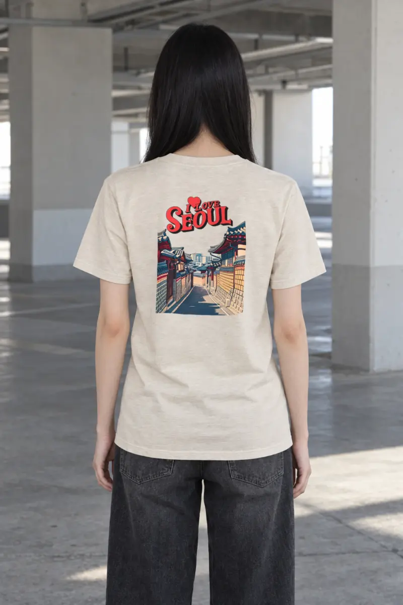 "I Love Seoul" Heavyweight Unisex Crewneck T-shirt