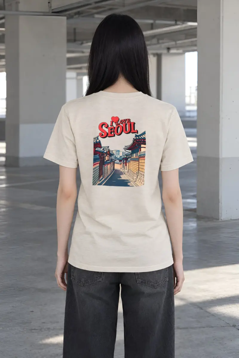 "I Love Seoul" Heavyweight Unisex Crewneck T-shirt