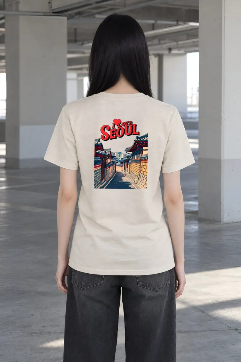 "I Love Seoul" Heavyweight Unisex Crewneck T-shirt