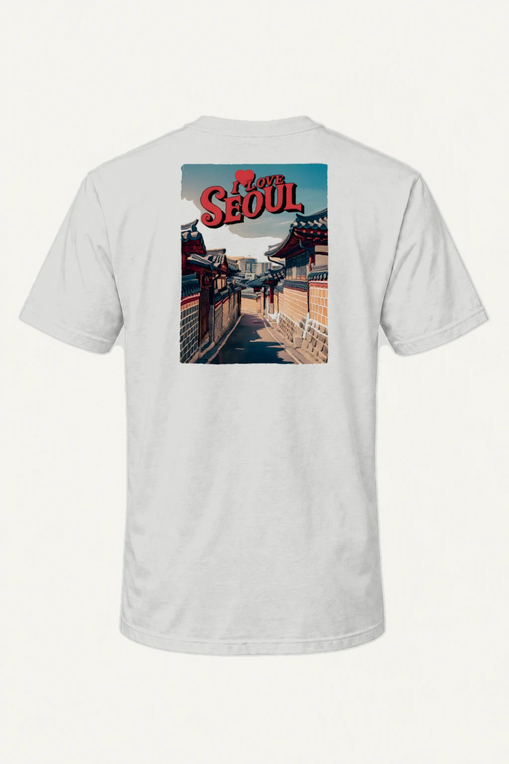 "I Love Seoul" Heavyweight Unisex Crewneck T-shirt | Gildan 5000