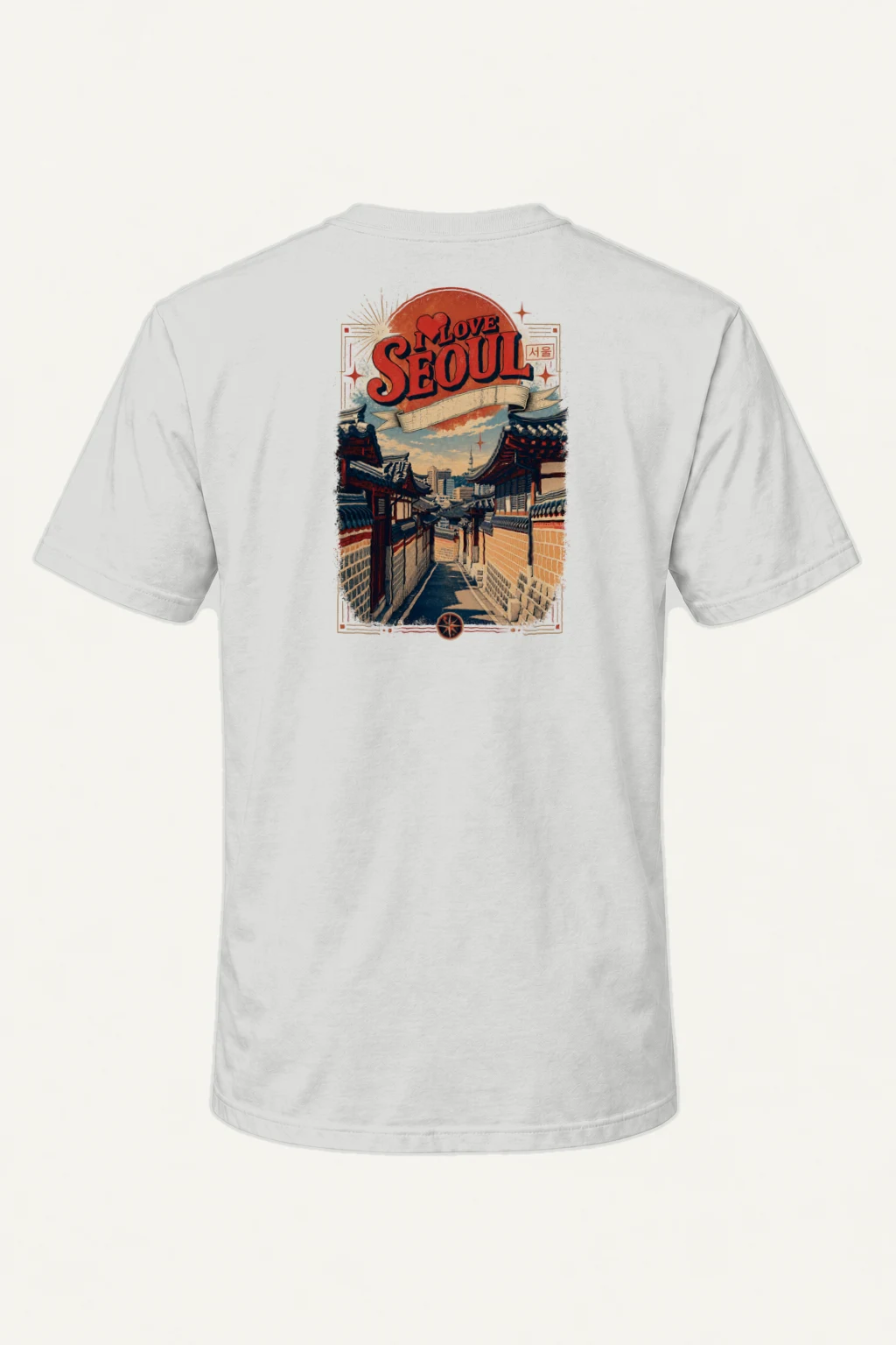 "I Love Seoul" Heavyweight Unisex Crewneck T-shirt | Gildan 5000