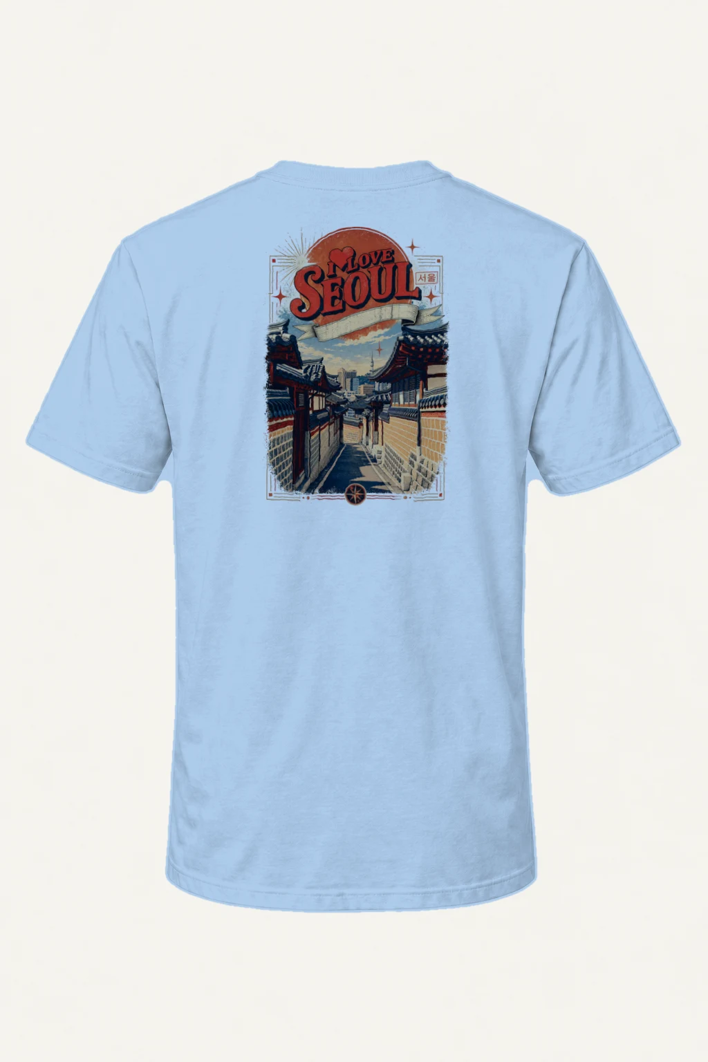 "I Love Seoul" Heavyweight Unisex Crewneck T-shirt | Gildan 5000