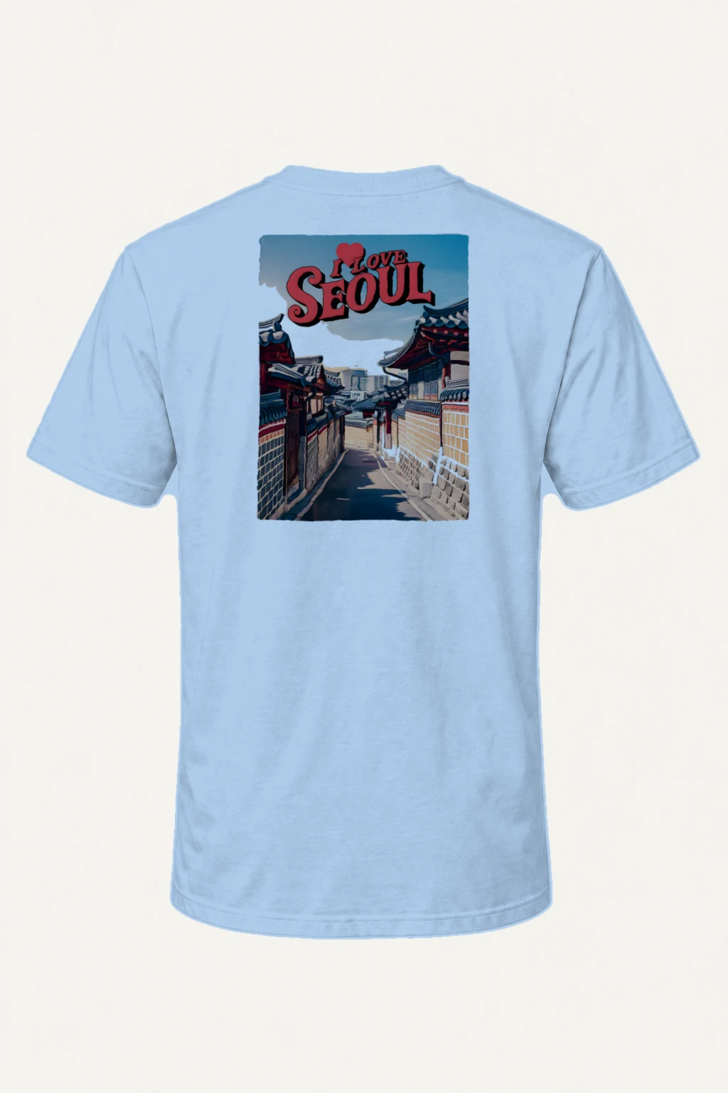 "I Love Seoul" Heavyweight Unisex Crewneck T-shirt | Gildan 5000