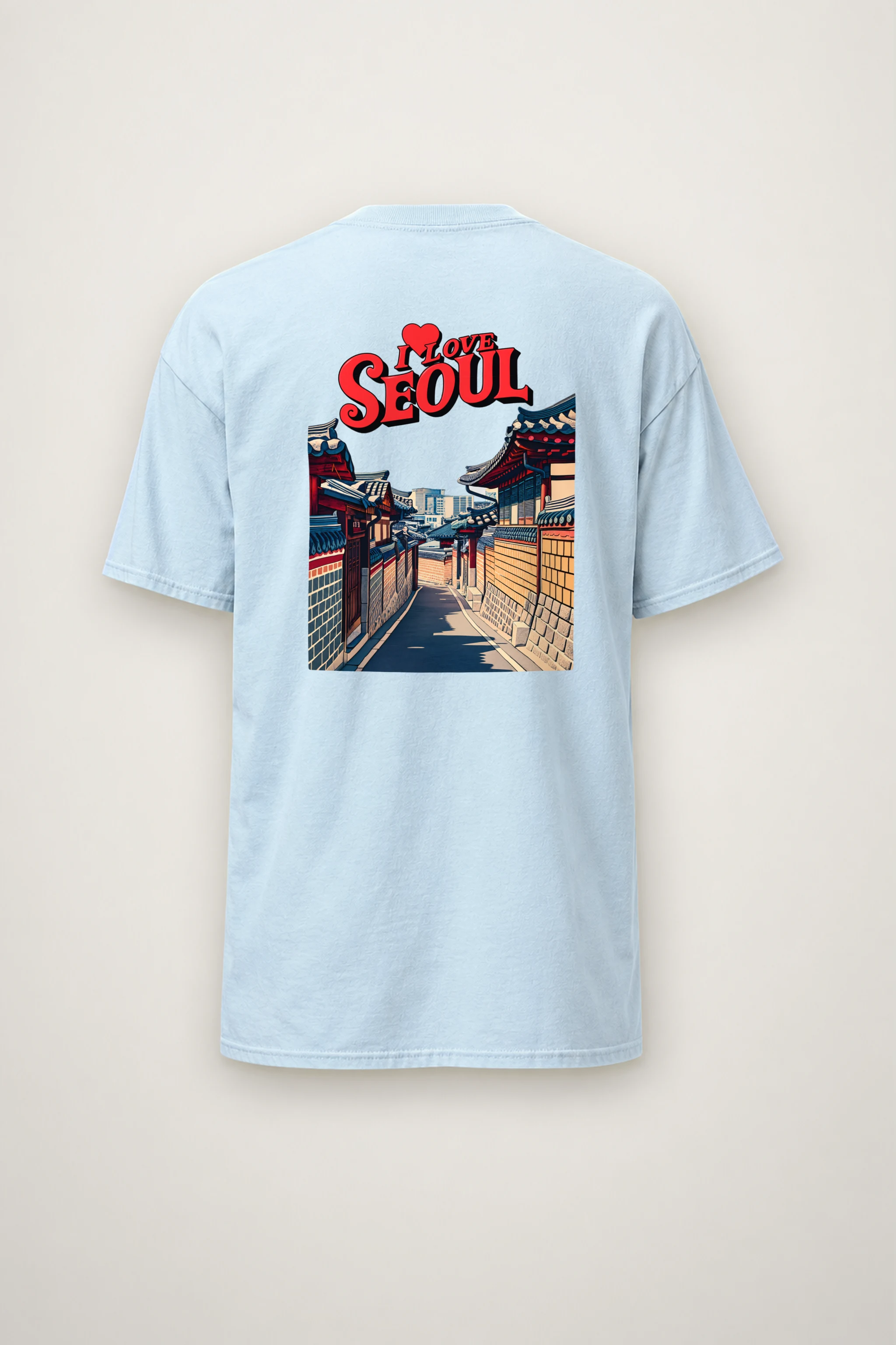 "I Love Seoul" Heavyweight Unisex Crewneck T-shirt