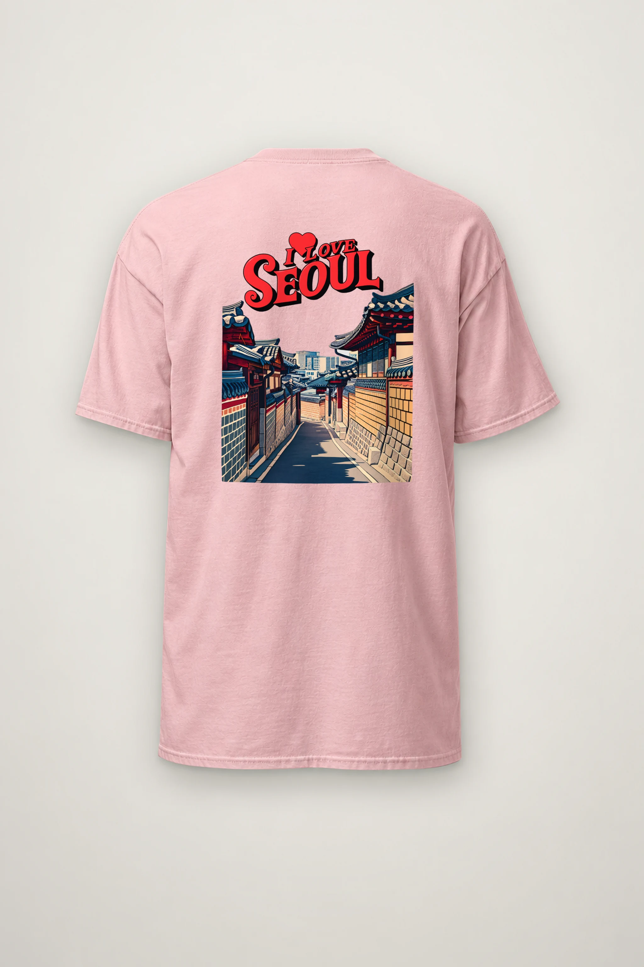 "I Love Seoul" Heavyweight Unisex Crewneck T-shirt