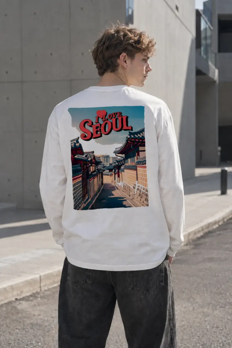 “I Love Seoul” Unisex Longsleeve T-shirt | Gildan 2400