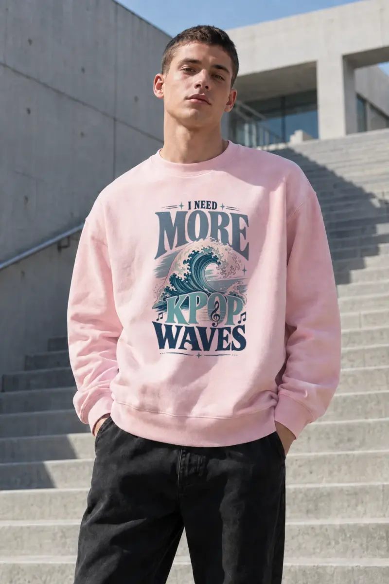 "I Need More Kpop Waves" Heavy Blend Unisex Crewneck Sweatshirt | Gildan 18000