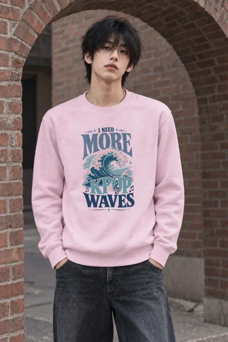 "I Need More Kpop Waves" Heavy Blend Unisex Crewneck Sweatshirt