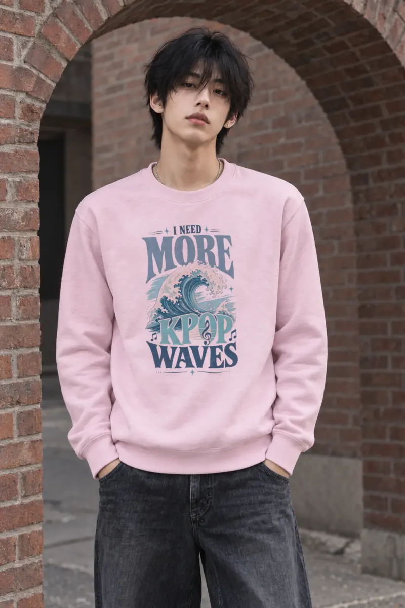 "I Need More Kpop Waves" Heavy Blend Unisex Crewneck Sweatshirt