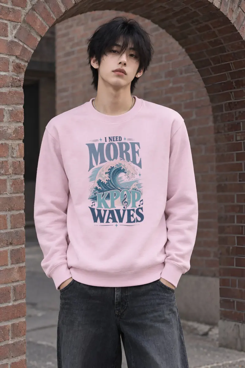 "I Need More Kpop Waves" Heavy Blend Unisex Crewneck Sweatshirt
