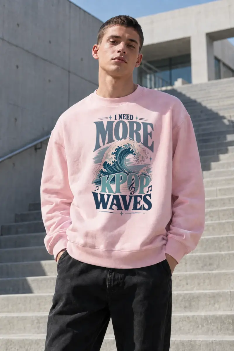 “I Need More Kpop Waves” Heavy Blend Unisex Crewneck Sweatshirt | Gildan 18000