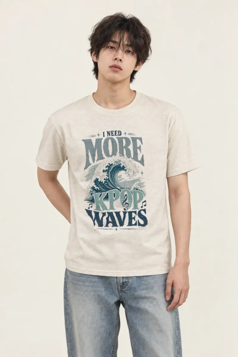 "I Need More Kpop Waves" Heavyweight Unisex Crewneck T-shirt