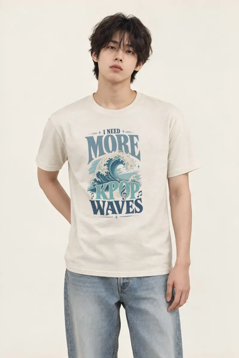 "I Need More Kpop Waves" Heavyweight Unisex Crewneck T-shirt