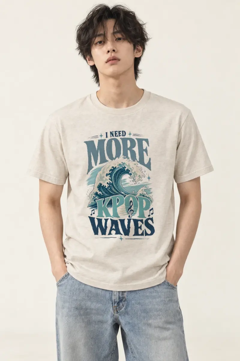 "I Need More Kpop Waves" Heavyweight Unisex Crewneck T-shirt