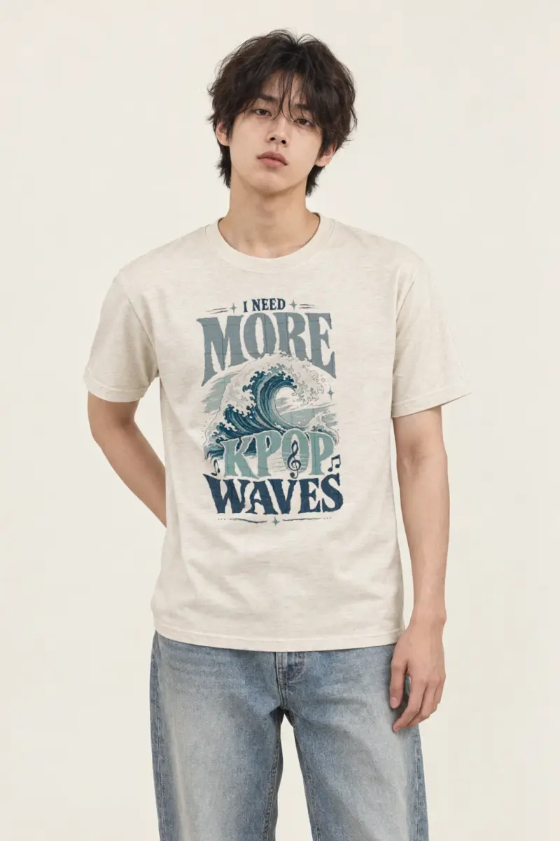 "I Need More Kpop Waves" Heavyweight Unisex Crewneck T-shirt