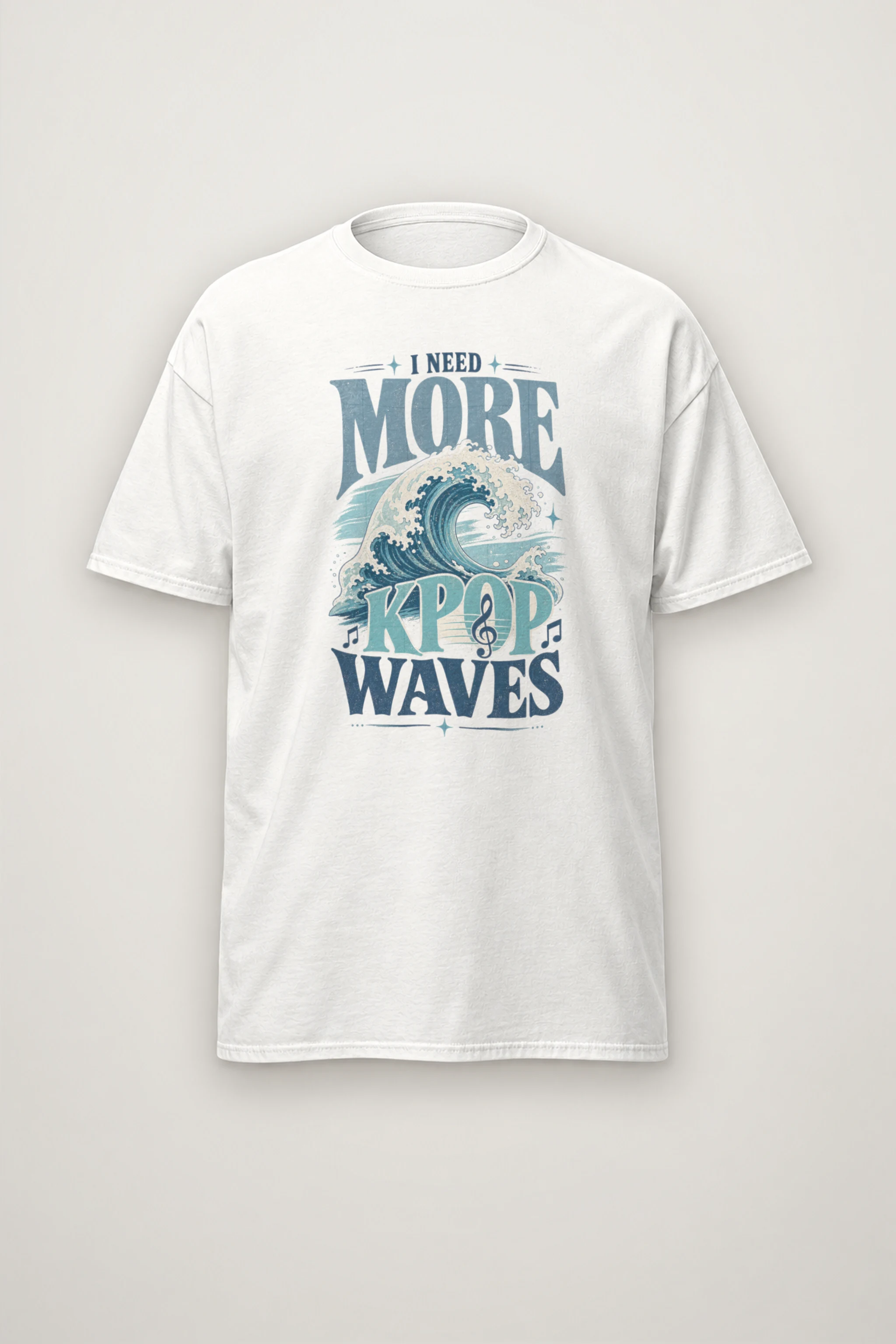 "I Need More Kpop Waves" Heavyweight Unisex Crewneck T-shirt