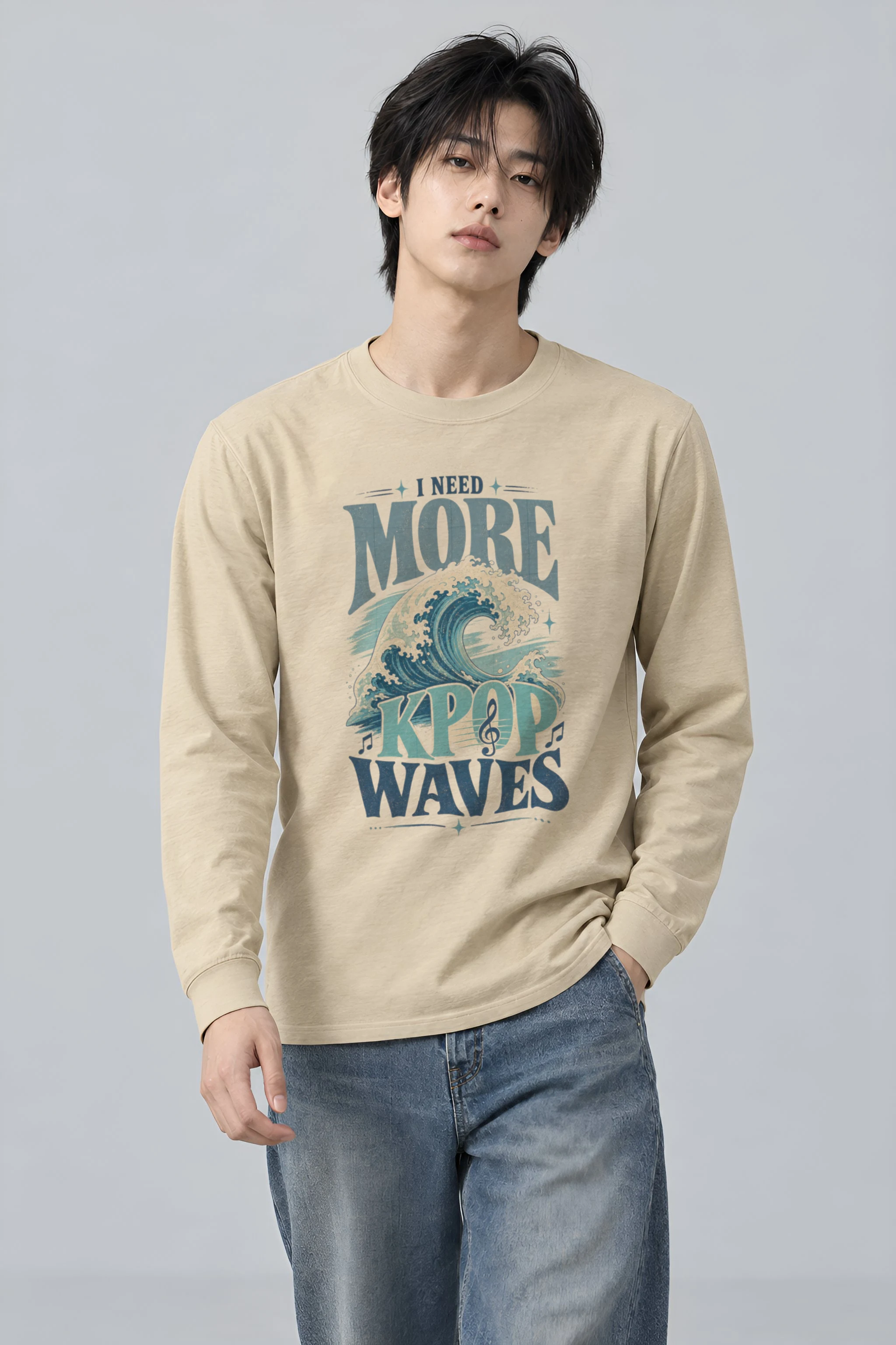 "I Need More Kpop Waves" Unisex Longsleeve T-shirt