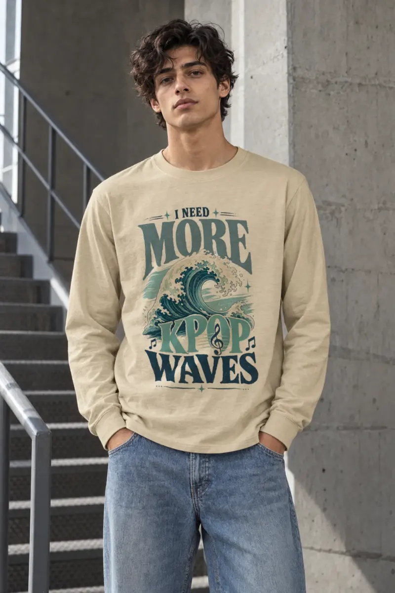 "I Need More Kpop Waves" Unisex Longsleeve T-shirt | Gildan 2400