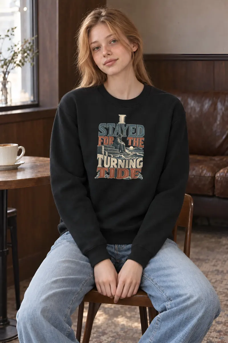 "I Stayed for the Turning Tide" Heavy Blend Unisex Crewneck Sweatshirt