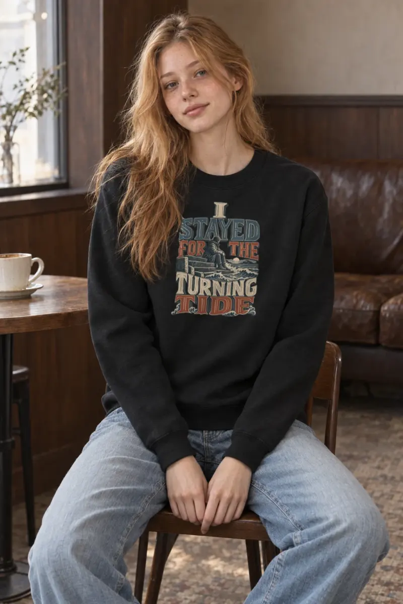 "I Stayed for the Turning Tide" Heavy Blend Unisex Crewneck Sweatshirt