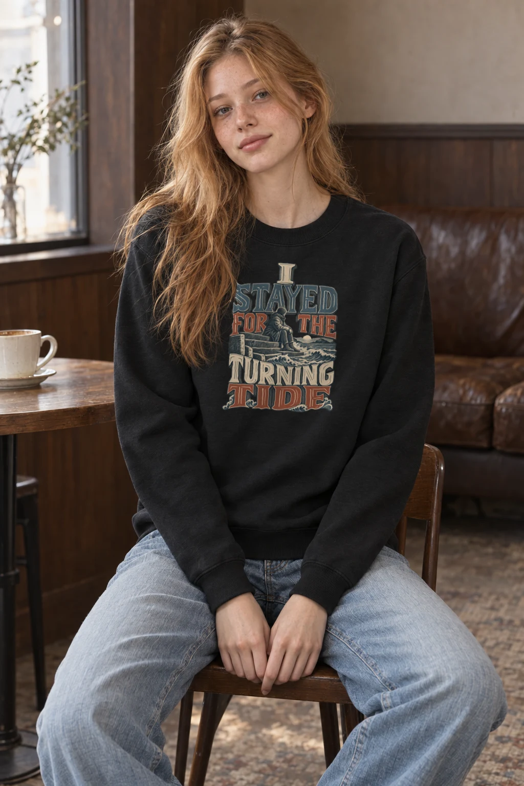 "I Stayed for the Turning Tide" Heavy Blend Unisex Crewneck Sweatshirt