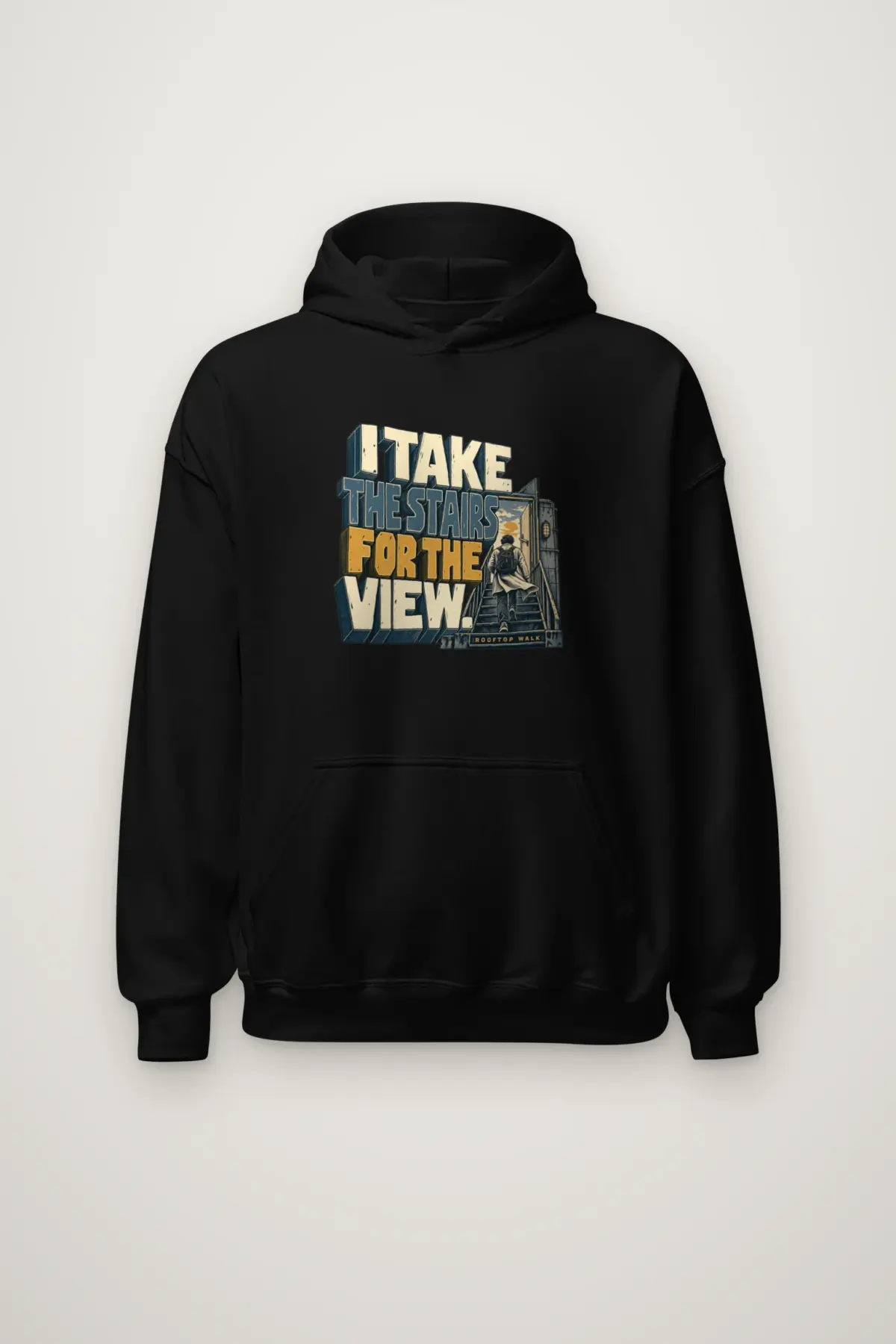 "I Take the Stairs for the View" Heavy Blend Unisex Pullover Hoodie
