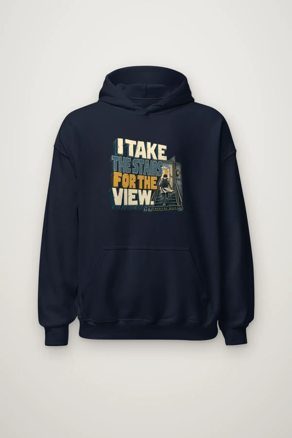 "I Take the Stairs for the View" Heavy Blend Unisex Pullover Hoodie