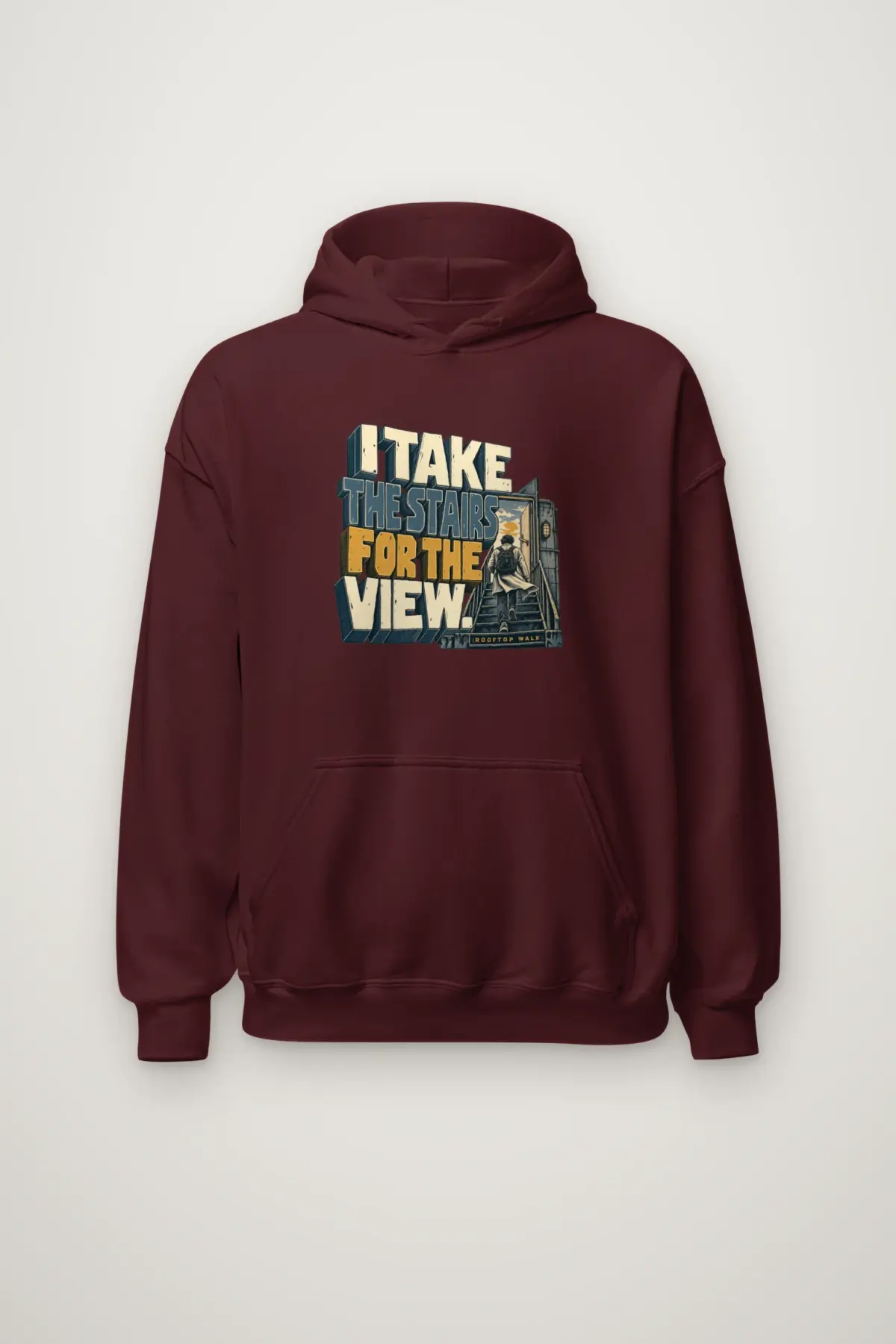"I Take the Stairs for the View" Heavy Blend Unisex Pullover Hoodie