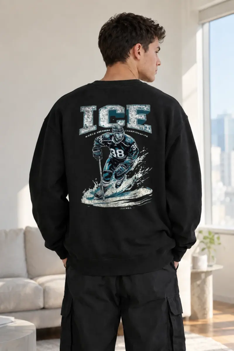 “Ice Hockey Skating” Heavy Blend Unisex Crewneck Sweatshirt | Gildan 18000