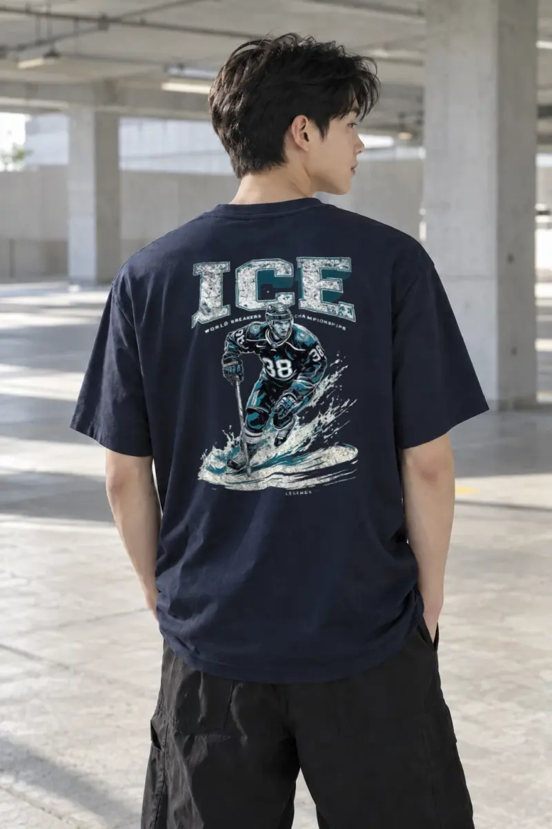 "Ice Rink Action" Heavyweight Unisex Crewneck T-shirt | Gildan 5000