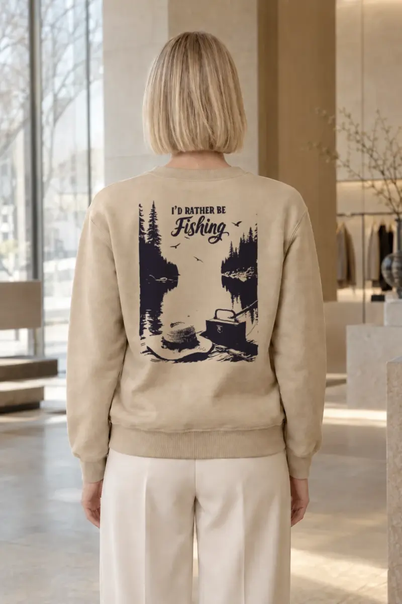"I’d Rather Be Fishing" Heavy Blend Unisex Crewneck Sweatshirt | Gildan 18000