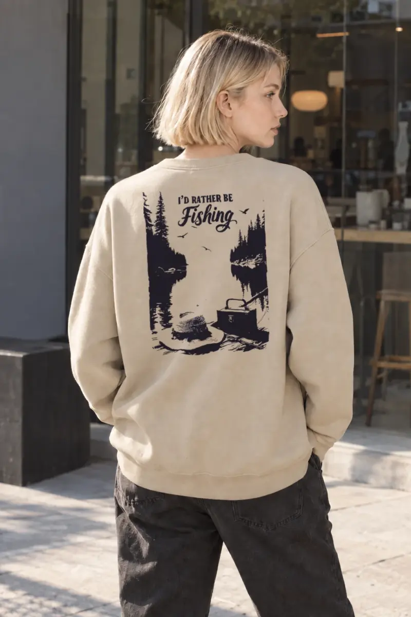 "I’d Rather Be Fishing" Heavy Blend Unisex Crewneck Sweatshirt | Gildan 18000