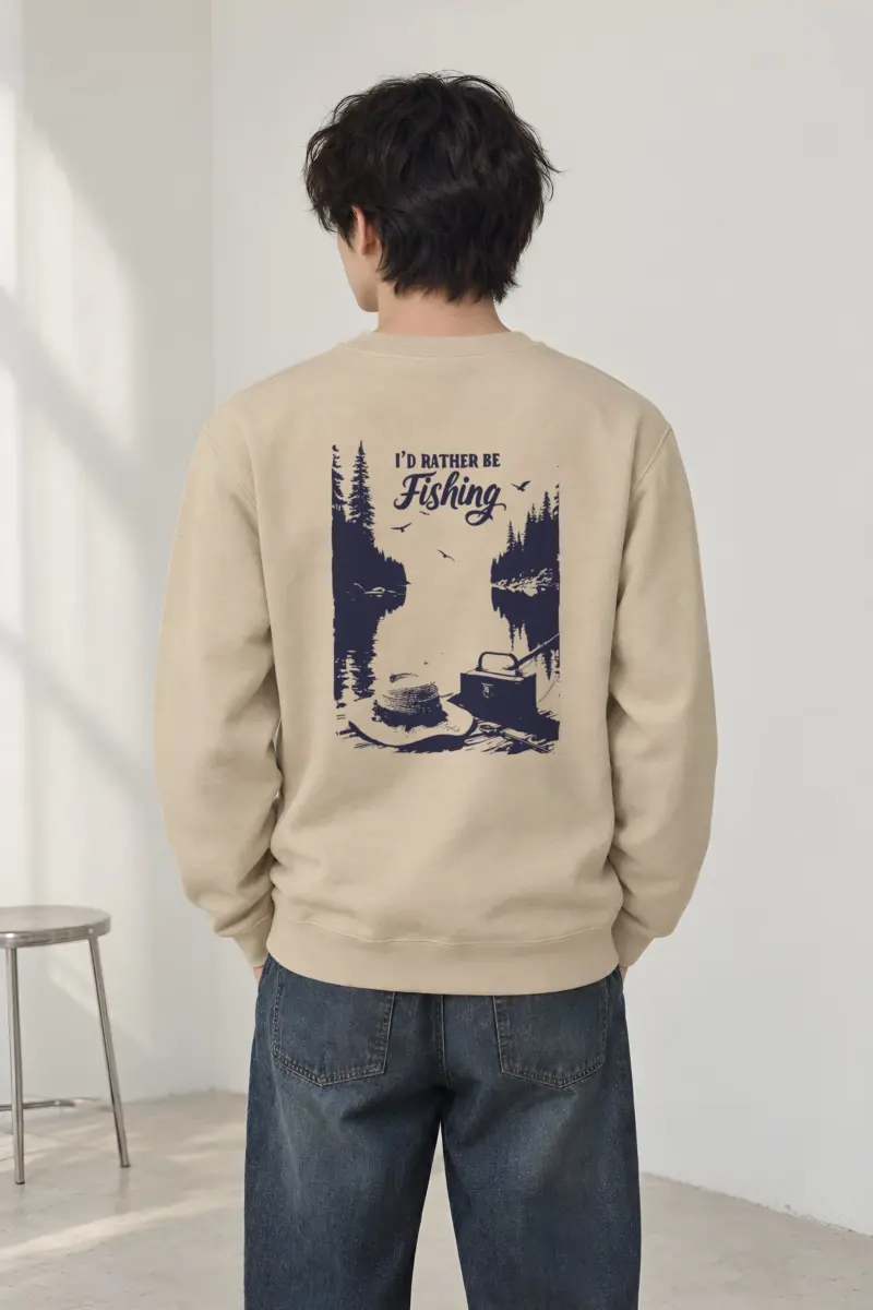 "I’d Rather Be Fishing" Heavy Blend Unisex Crewneck Sweatshirt