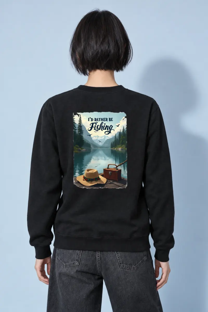 "I'd Rather Be Fishing" Heavy Blend Unisex Crewneck Sweatshirt