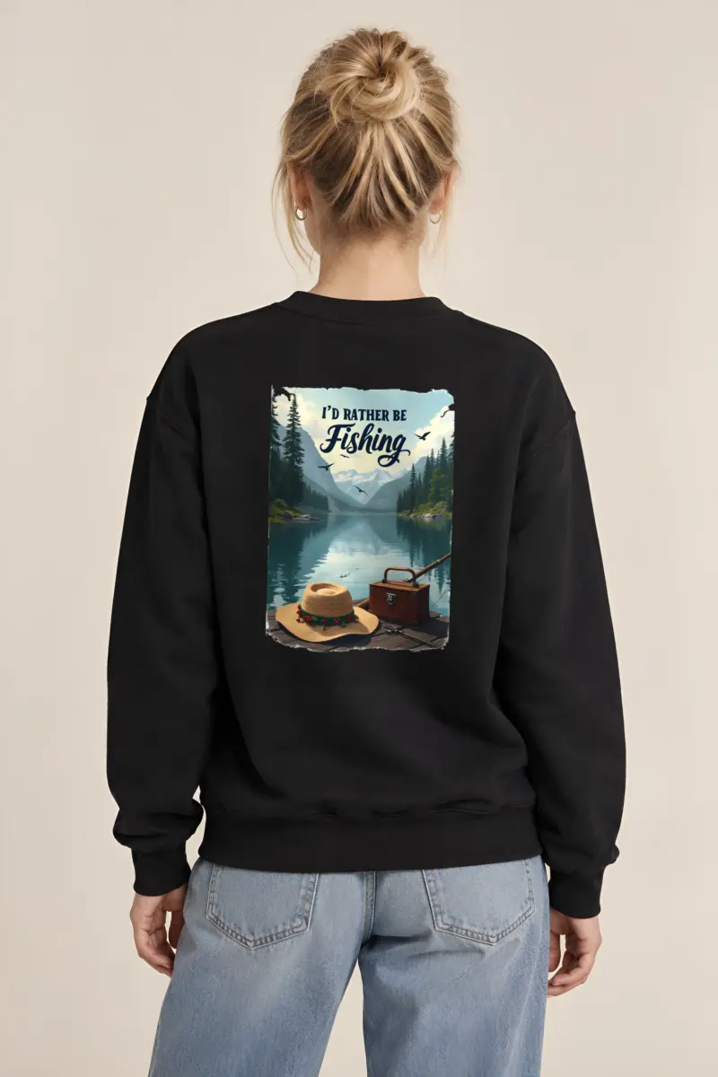 "I'd Rather Be Fishing" Heavy Blend Unisex Crewneck Sweatshirt