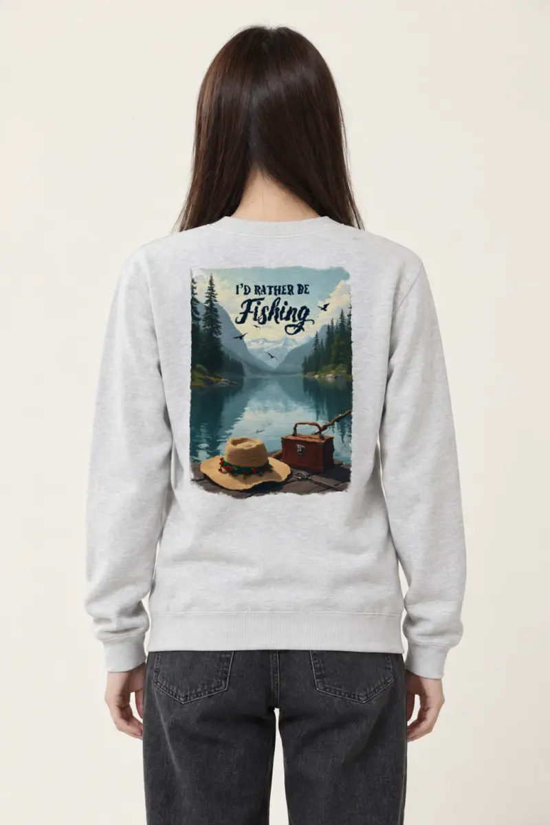 "I'd Rather Be Fishing" Heavy Blend Unisex Crewneck Sweatshirt